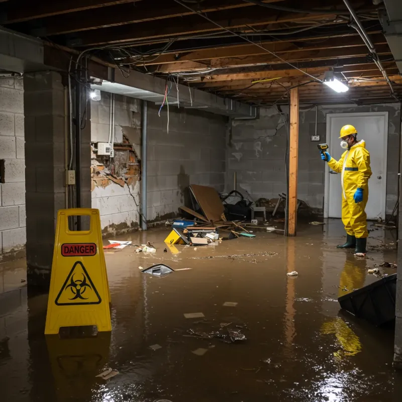 Flooded Basement Electrical Hazard in Baraga, MI Property