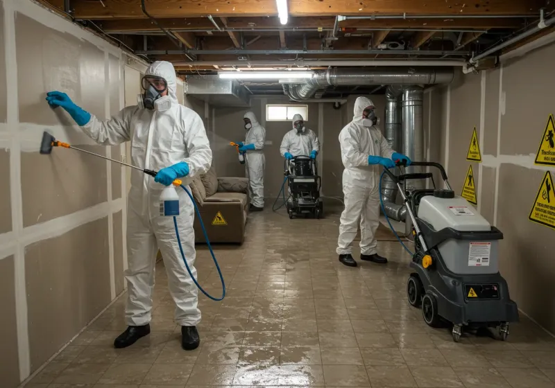 Basement Moisture Removal and Structural Drying process in Baraga, MI